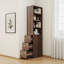 Grande vitrine moderne à 4 niveaux avec 3 tiroirs latéraux, bibliothèque de rangement à finition bois pour le salon et le bureau personnel