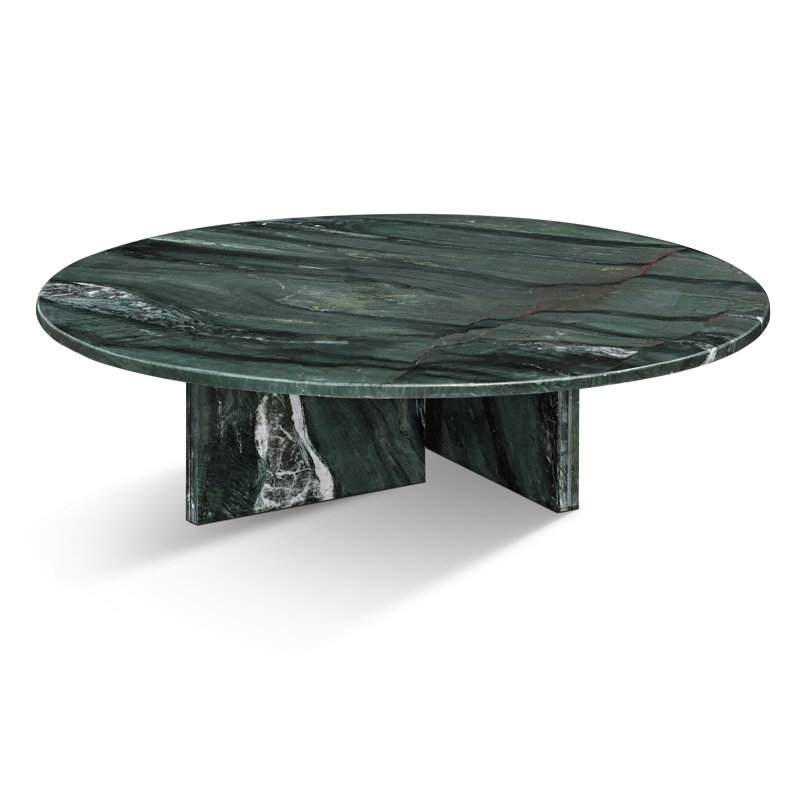 Table basse de luxe en marbre naturel vert, centre de table en pierre véritable avec veines uniques, Does Not Apply
