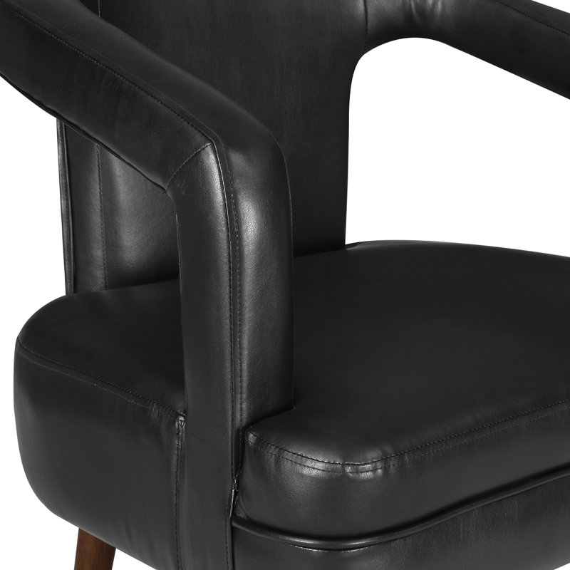 Chaise d'appoint Jetton, Similicuir noir