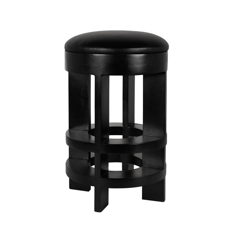 Berlin Swivel Upholstered Bar Stool with Solid Wood Frame, Counter Stool