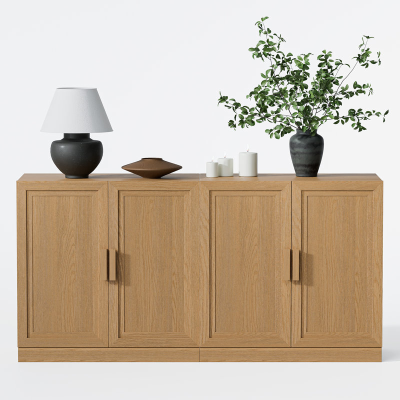 Solid Wood Sideboard Cabinet Buffet Furniture, Natural