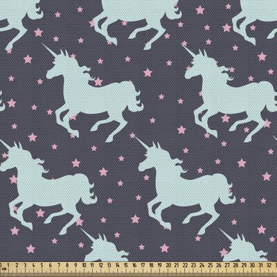 fab_25856_Ambesonne Unicorn Fabric By The Yard, Magic Horse Twinkle Little Spot Stars And Dark Background Art, Decorative Fabric For Upholstery And Ho -  East Urban Home, 962C766CAB234513BCEECA754EE2E769