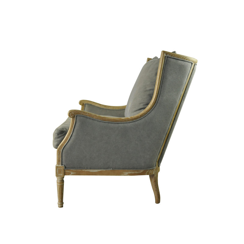 Fauteuil Rodney, Polyester gris givré