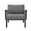 Ensemble de patio en tissu et finition noire (1 fauteuil avec accoudoirs, 1 repose-pieds) (fauteuil)-1815597880