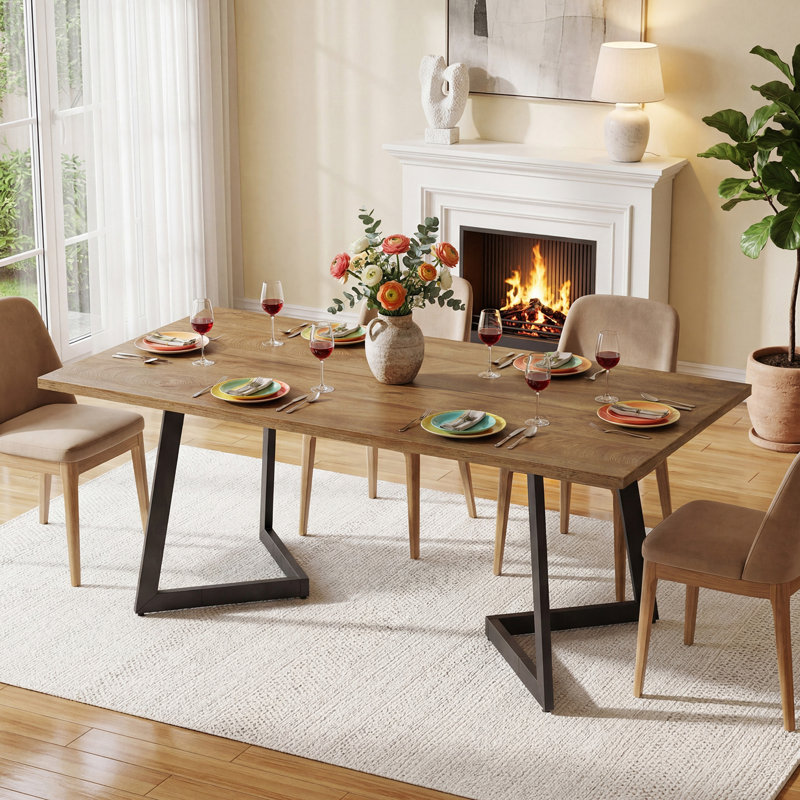Metal Base Dining Table