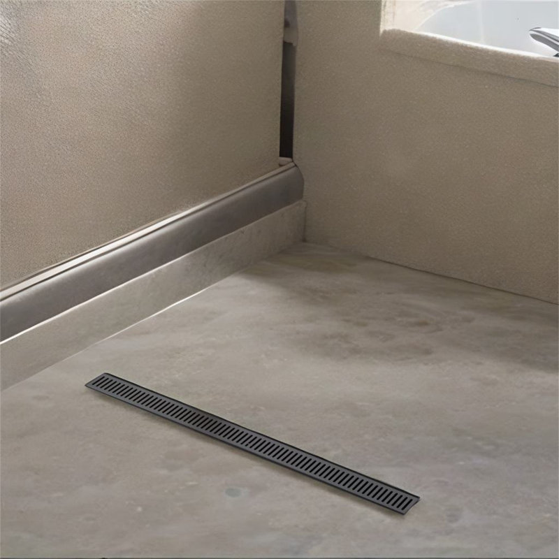 Drain de douche 28 po, Noir mat