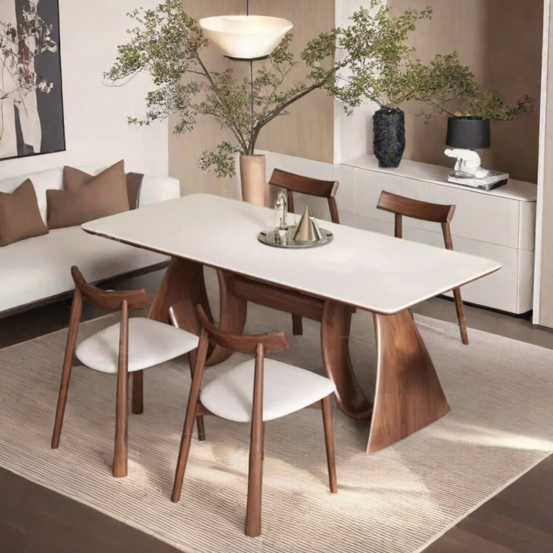 Table et chaise de salle à manger haut de gamme légère et luxueuse, H 29,5 po x L 86,6 po x l 35,4 po