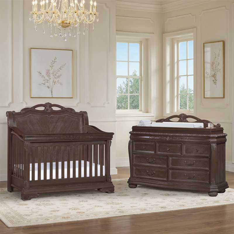 Lit de bébé convertible 4-en-1 Aguon, Euro truffe