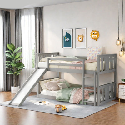 Low Bunk Bed with Reversible Slide