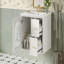 Ensemble de meuble-lavabo mural 24 po pour petit espace, armoire de salle de bain avec lavabo en céramique, 2 tiroirs et 1 porte à fermeture en douceur-1086649903