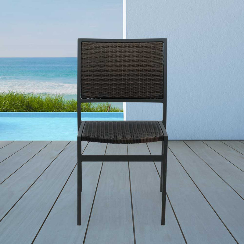 Chaise de patio empilable Hermosa, Brun