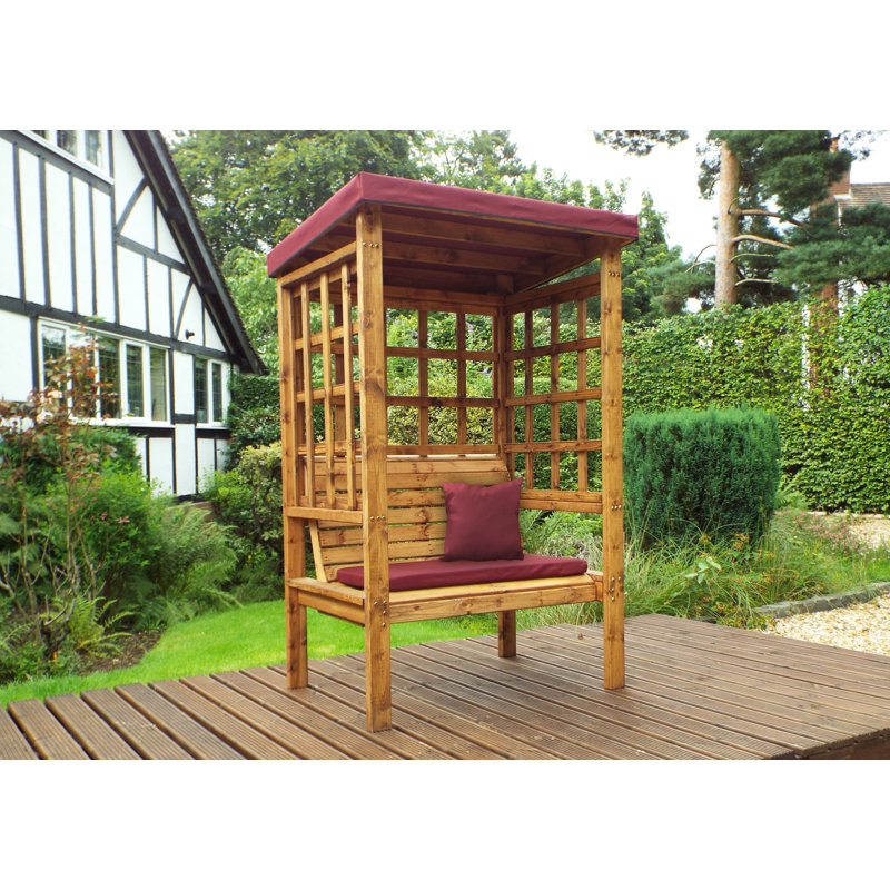 Freeman Solid Wood Outdoor Bench, Burgundy