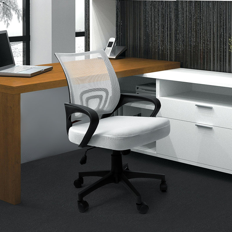 Ergonomic Mesh Commercial Use Office Task Chair, White, 1