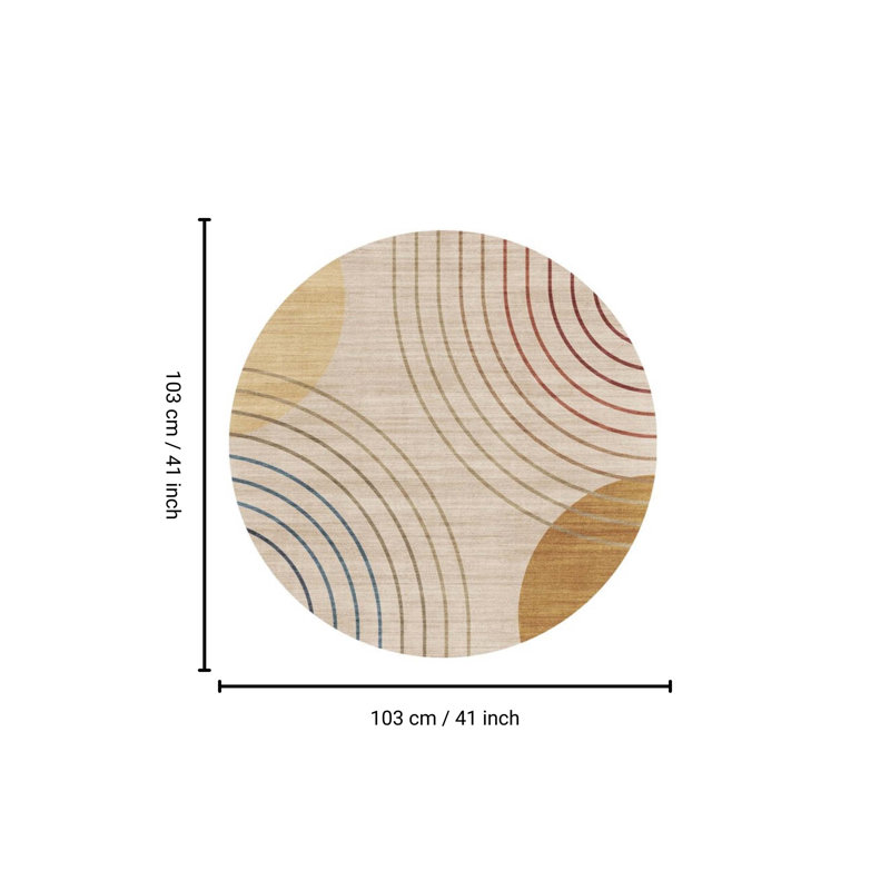 Faria K6447-A1 - 41" x - 41" Washable Non-Slip Round Rug