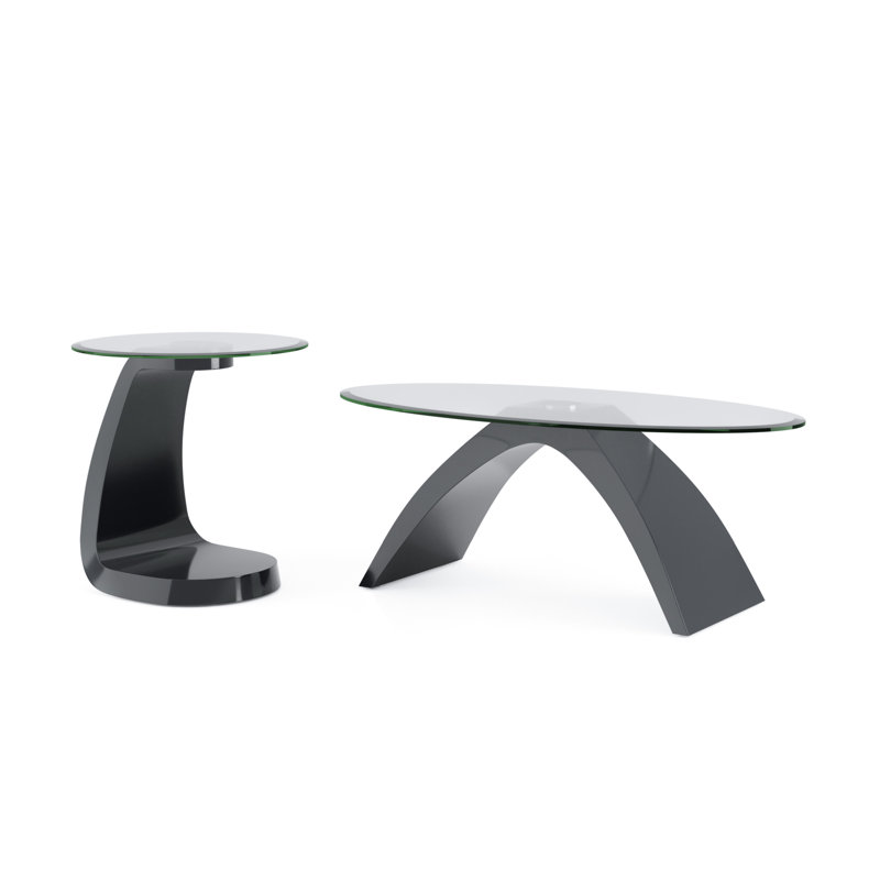 Ensemble de tables basses 2 pièces Hilry, Gris