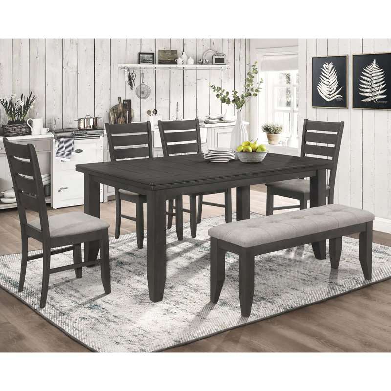 2 chaises d'appoint de salle à manger grises - rembourrage en mousse et dossier classique 2 pièces avec siège rembourré en mousse de style transitionnel pour