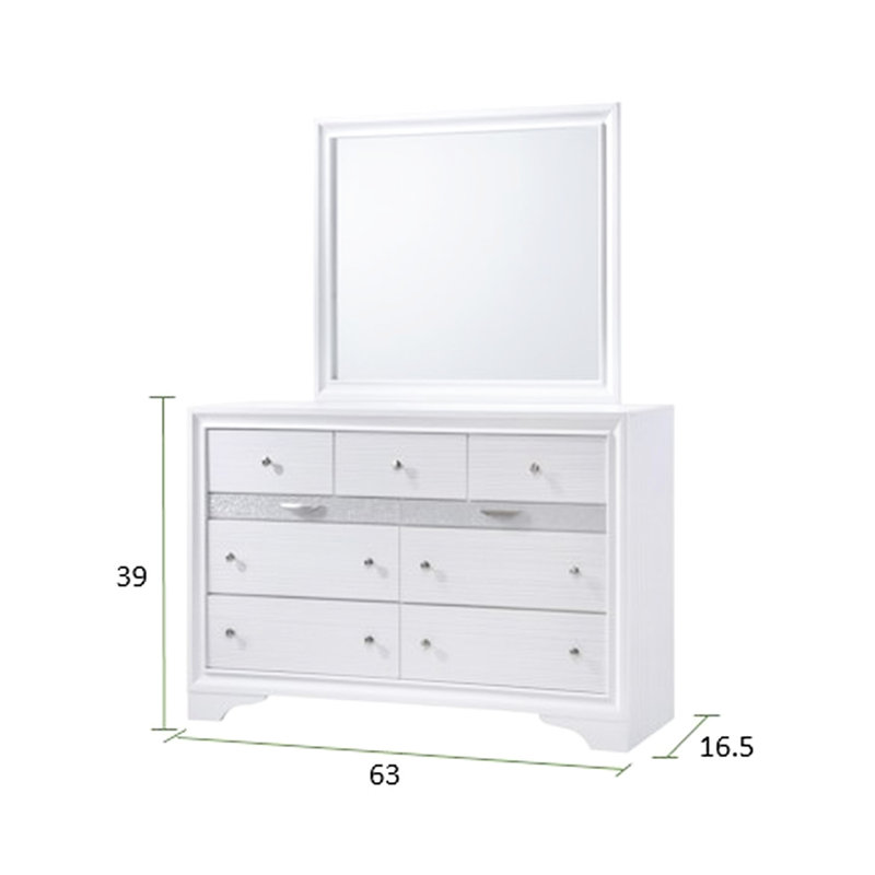 Armoire blanche de 7 chambres - Vaste espace de rangement pour la commode
