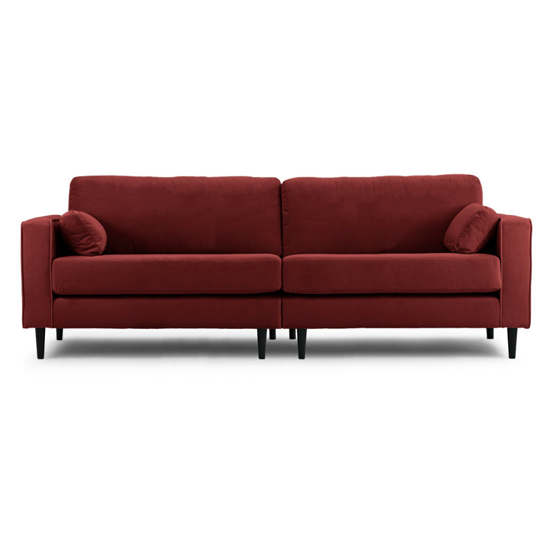 Millerville 4 Seater Velvet Sofa, Burgundy