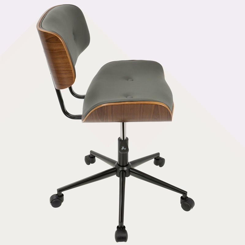 Chaise de bureau réglable Mid-Century, Gris