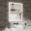 Miroir de salle de bain moderne sans cadre avec fonction de désembuage et lumière réglable-551068560-566337165-566337166
