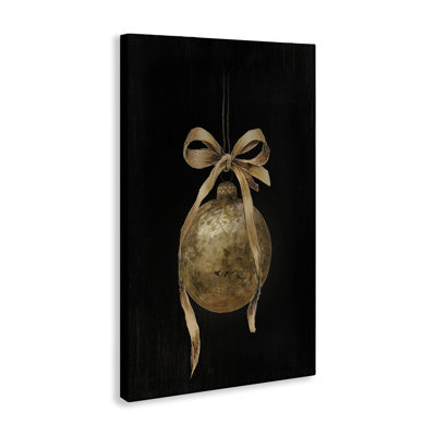 Ornement de vacances rétro sur toile noire, design par lettré et doublé