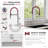 Modern Faucet Stylish Capri One-Handle Stainless Steel with Spout Hose Pull Out Dual Mode Kitchen Sink Faucet-57987004