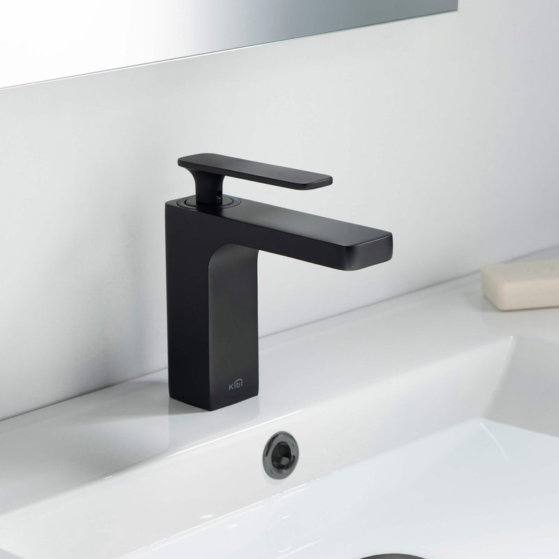 Infinity Single-Hole Single-handle Bathroom Faucet, Matte Black, With Pop Up Drain