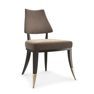 Chaise d'appoint en velours taupe fumée D'Orsay