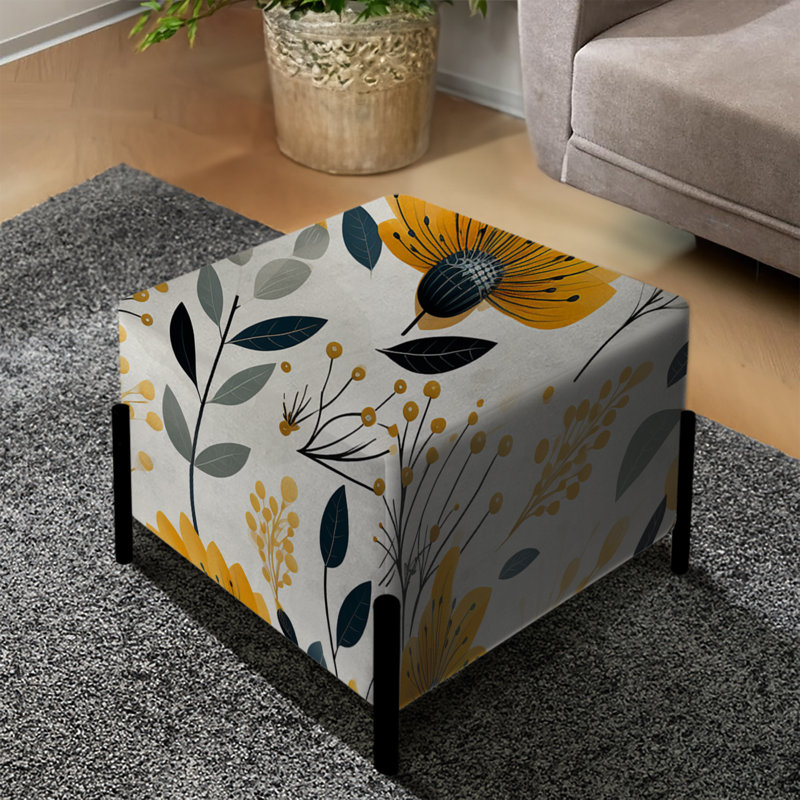 Scandinavian Charm Floral - Repose-pieds floral carré