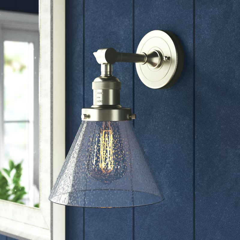 Cone 2 Light Tiltable Bath Vanity Light, 6 Watt Vinage LED Bulb, Seedy, Brushed Satin Nickel