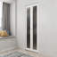 Porte pliante double en panneau de fibres à densité moyenne avec panneau de quincaillerie et poignée de porte en verre givré blanc pour les intérieurs modernes et l'efficacité de l'espace-126717937-126717940