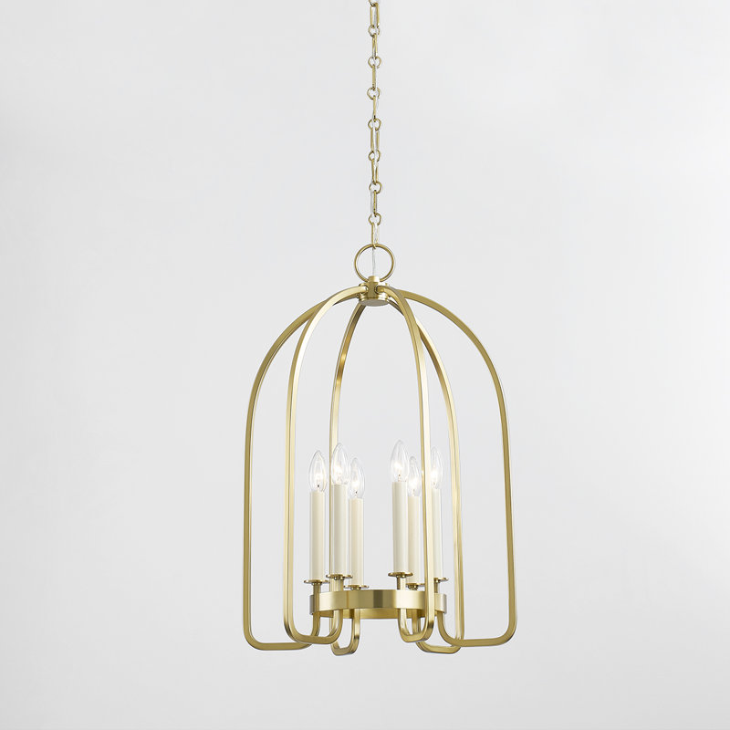 Oakville 6 Light Lantern, Aged Brass, 28" H x 18.25" W x 18.25" D