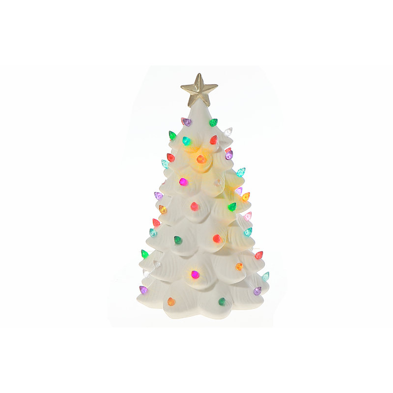 Led Ceramic Christmas Tree (White)