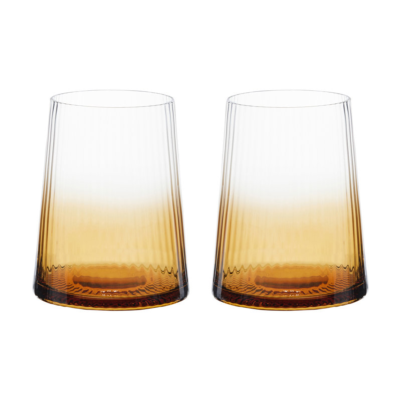 Empire 400ml Handmade Whiskey Glass Set, Amber