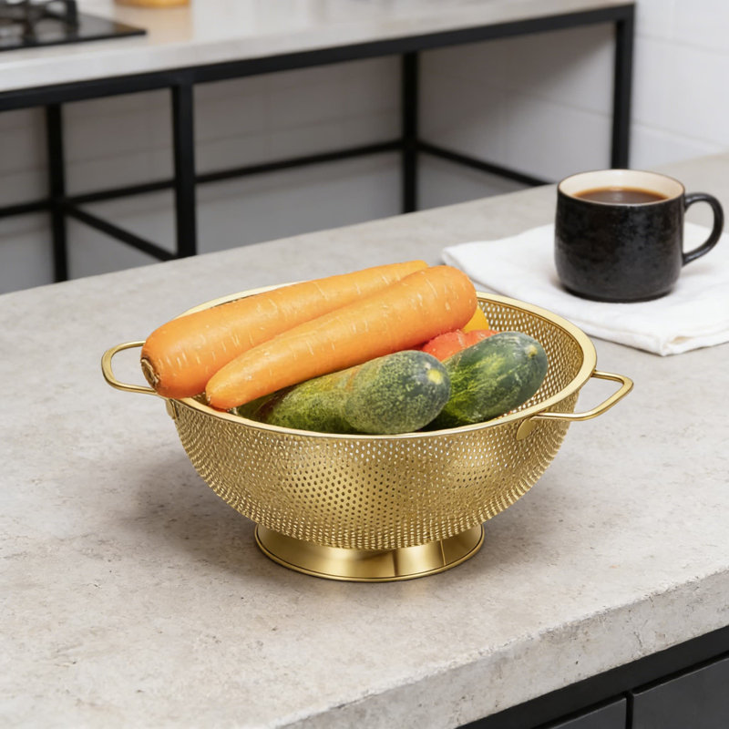 Ensemble passoire en acier inoxydable et crépine à mailles fines avec poignées, passoire à 4 pintes et à légumes, ustensiles de cuisine allant au lave-vaisselle pour le drainage, le tamisage et le rinçage
