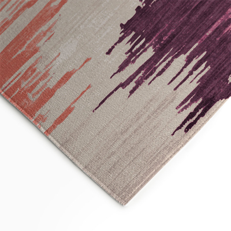 Tapis intérieur et extérieur brun Watercolor, Rectangulaire 3 pi x 5 pi