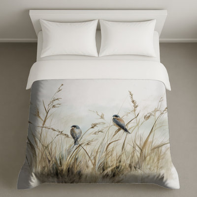 Two Birds On Grass Duvet Covers