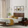 Aydelis Mid-Century Modern Solid Wood Low Profile Platform Bed with Headboard