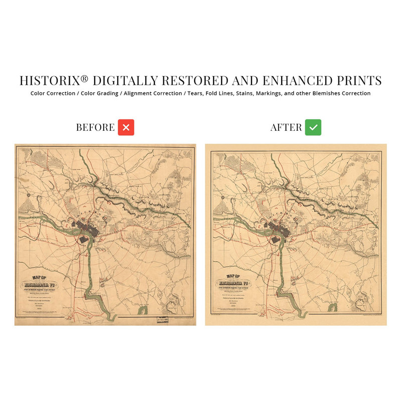 " 1864 Richmond Virginia Map ", 16'' W x 16'' H