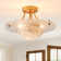 Modern 16" 3-Light Semi-Flush Mount Ceiling Light With Clear Textured Resin Shade