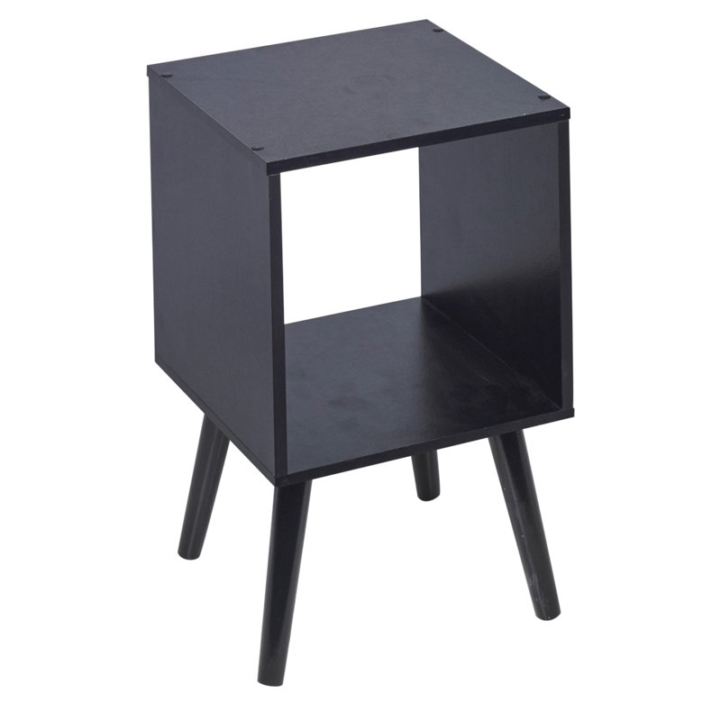 Mccroy 51cm H x 30cm W Wood Cube Bookcase, Black/Pine