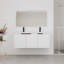 Meuble-lavabo mural 48 po avec lavabo double en résine et 3 portes à fermeture en douceur-1276913908