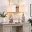 Ensemble de lampes de table décoratives en verre, base en cristal et abat-jour en lin doux, lampe d'appoint à intensité variable pour les espaces de vie intérieurs (sans ampoule incluse)