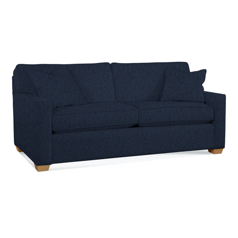 Canapé à accoudoirs carrés de 81 po Frye, Bleu géométrique, Gris perle