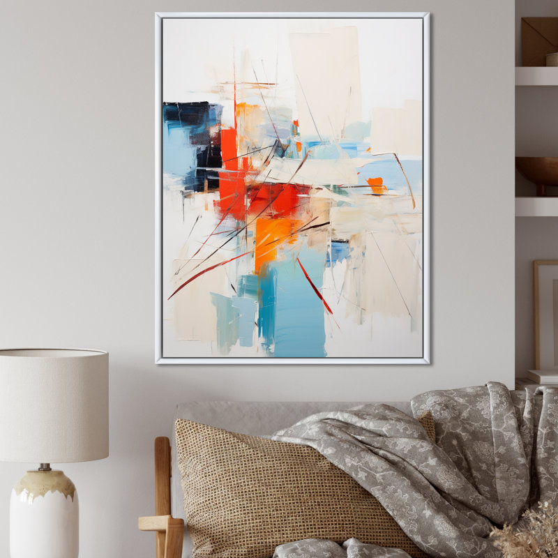 «Ephemeral Silence Minimal Abstract», reproduction d'art sur toile, H 32 po x l 16 po x P 1 po, Cadre flottant blanc
