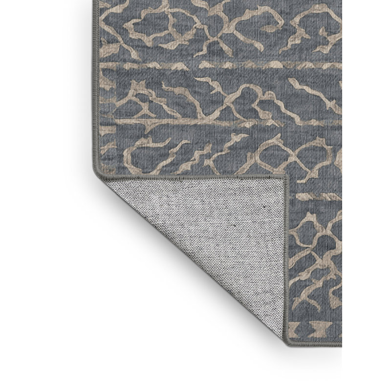 Machine Washable Gray Area Rug, Runner 2' x 5'