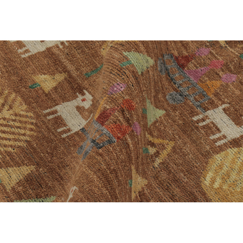 Handmade Wool Geometric Area Rug, Rectangle 4' x 6'