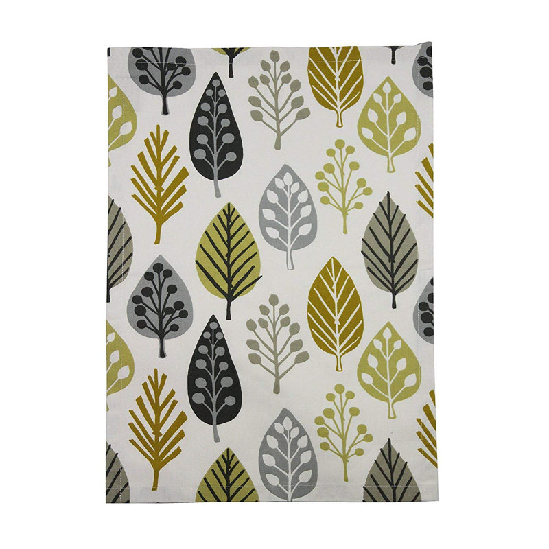 Alexys Cotton Jacquard Kitchen Towel, Ochre Yellow