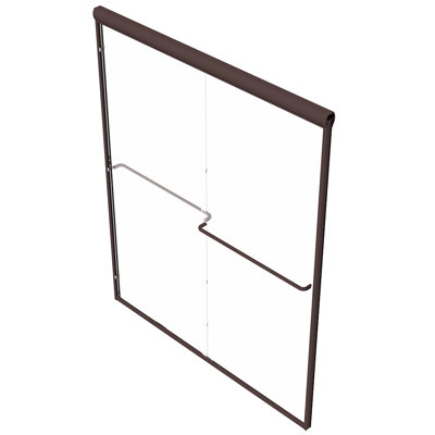Eurolite 58 in. W x 74 in. H Sliding Bypass Frameless Shower Door in Oil Rubbed Bronze with 3/8 in. (10mm) Thick Clear Glass
