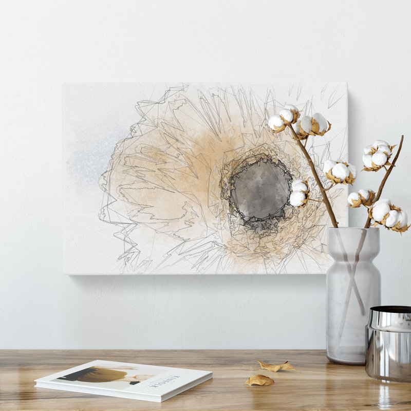 Pale Yellow Gerbera - Wrapped Canvas, 60cm H x 91cm W x 3cm D
